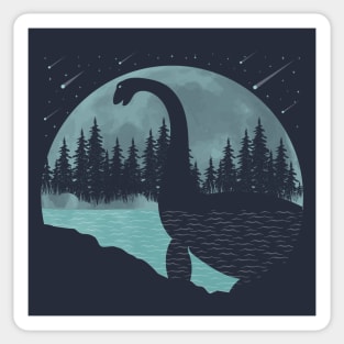 Nessie With Full Moon Sticker